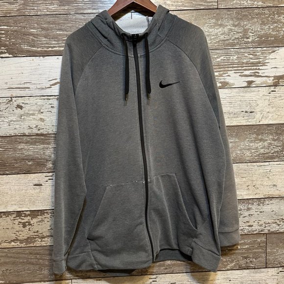 Nike Tops - Nike Grey Dri-Fit Fleece Women's Zip Up Athletic Wear Hoody Sweatshirt
